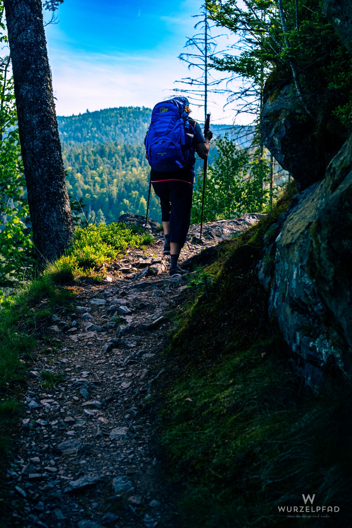 Felsiger Steig hoch zum Lehenkopf